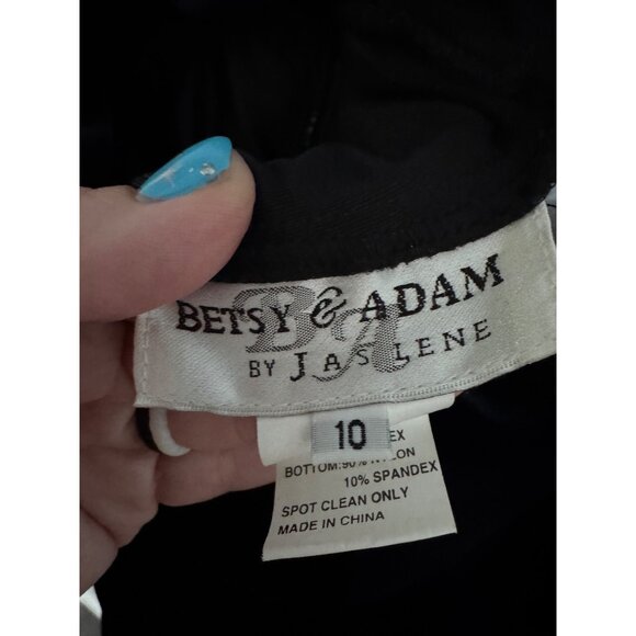 Vintage y2k Betsy & Adam formal maxi length black gown size 10 beaded velvet - Picture 6 of 6